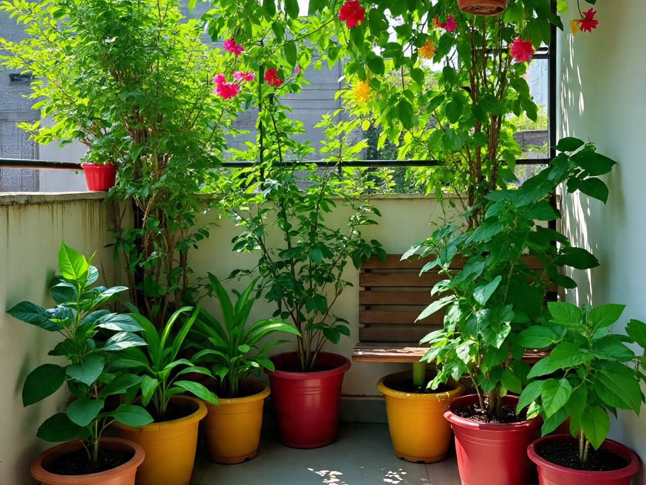 Urban garden with native Indian plants showcasing 10 Benefits of Native Indian Plants