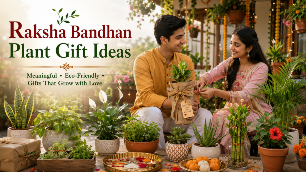 Raksha Bandhan plant gift ideas with indoor plants and eco-friendly festive gifts